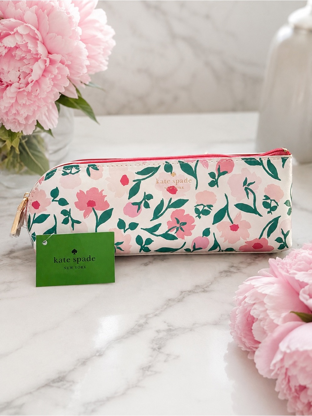 Kate Spade ♠️ Floral Pencil Case Ruler Eraser Sharpener Set NWT - Picture 2 of 6